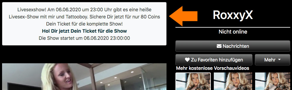 Besondere Livesex Tickets zu stark vergünstigten Preisen